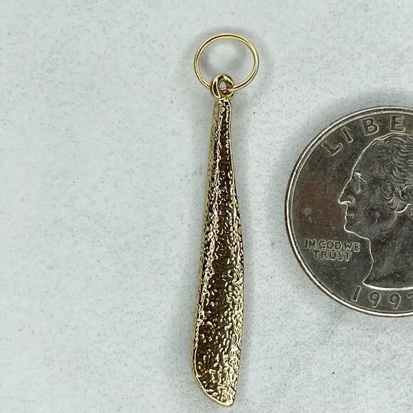 Gold Tone Hammered Upcycled Pendant - Picture 3 of 4